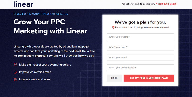 Linear's Landing page